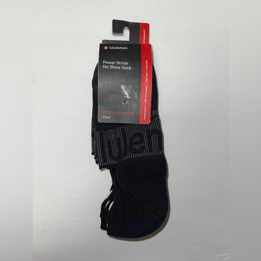 Lululemon Power Stride No Show Sock With Active Grip 3 Pack FOR MEN